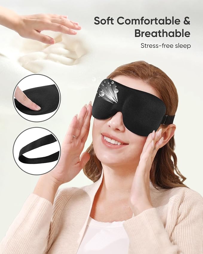 LKY DIGITAL Sleep Mask for Side Sleeper 3 Pack, Night Blindfold for Men Women - Image 7