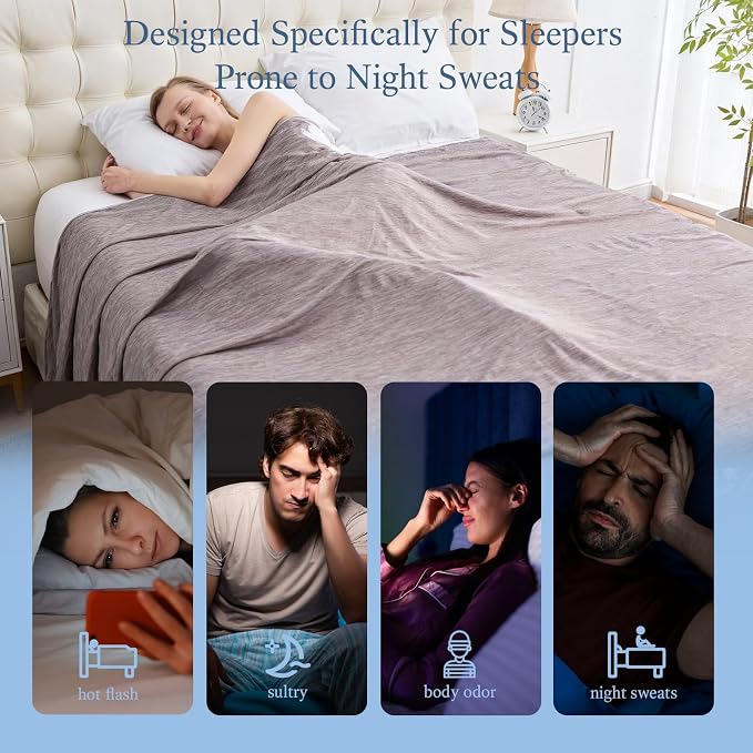 Cooling Blanket Twin Size, Cold Blanket Thin Lightweight Breathable Soft - Image 5