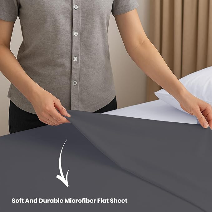 GOLD TEXTILES Twin Flat Sheet 6 Pack – Brushed Microfiber Top Sheets - Image 3
