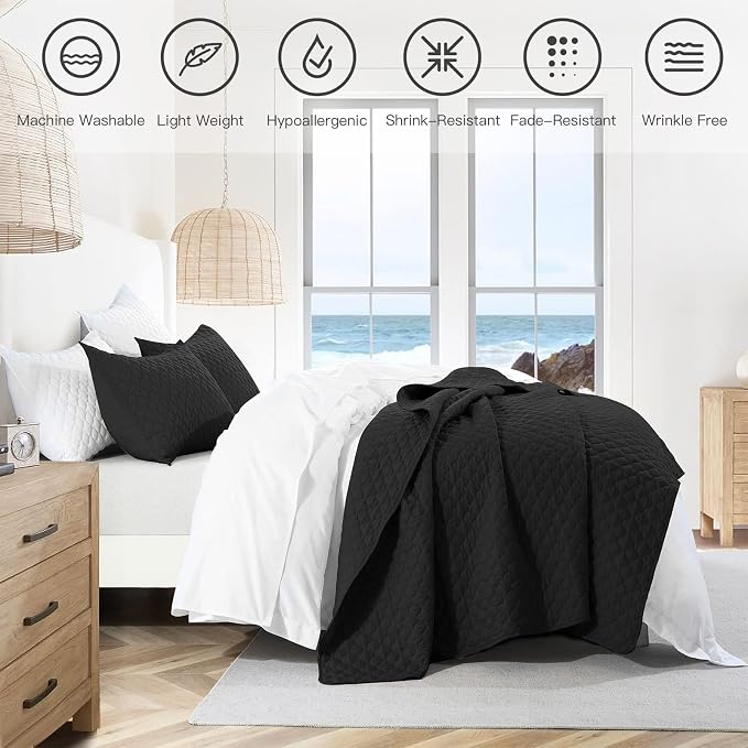 HORIMOTE HOME Quilt Set Queen Size, Soft Coverlet Set Lightweight Microfiber - Image 3