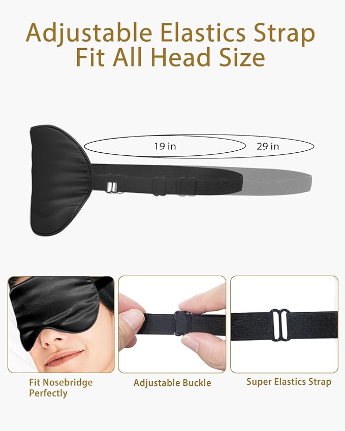 4 Pack Silky Sleep Masks for Women Men, JroyJoy 100% Blackout and Super Soft - Image 2
