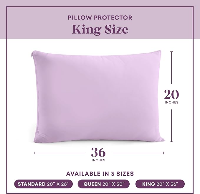 CirclesHome Pillow Protectors 2 Pack King Zippered - Image 6