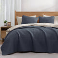 WRENSONGE Queen Quilt-3 Pieces Lightweight Bedspreads Blue Grey Queen Size by WRENSONGE