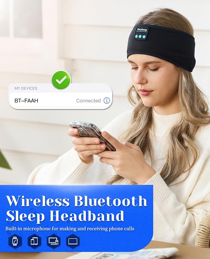 Perytong Sleep Headphones Wireless, Air Travel, Meditation - Image 7