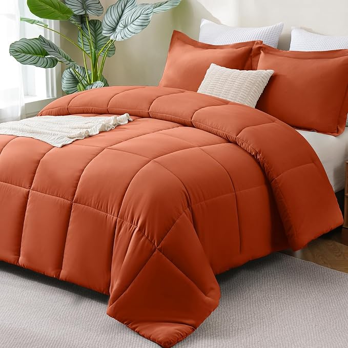 CozyLux Queen Size Comforter Sets Terracotta by CozyLux