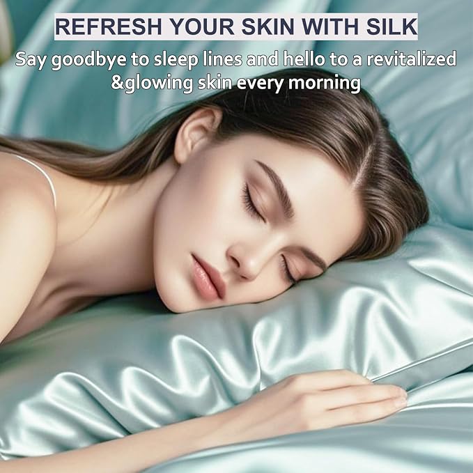 Ravmix Silk Pillow Cases with Zipper, 21momme Mulberry Silk Pillowcase - Image 3
