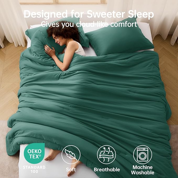 MUXHOMO Full Comforter Sets, All Season Ultra Soft Down Alternative Bedding - Image 2