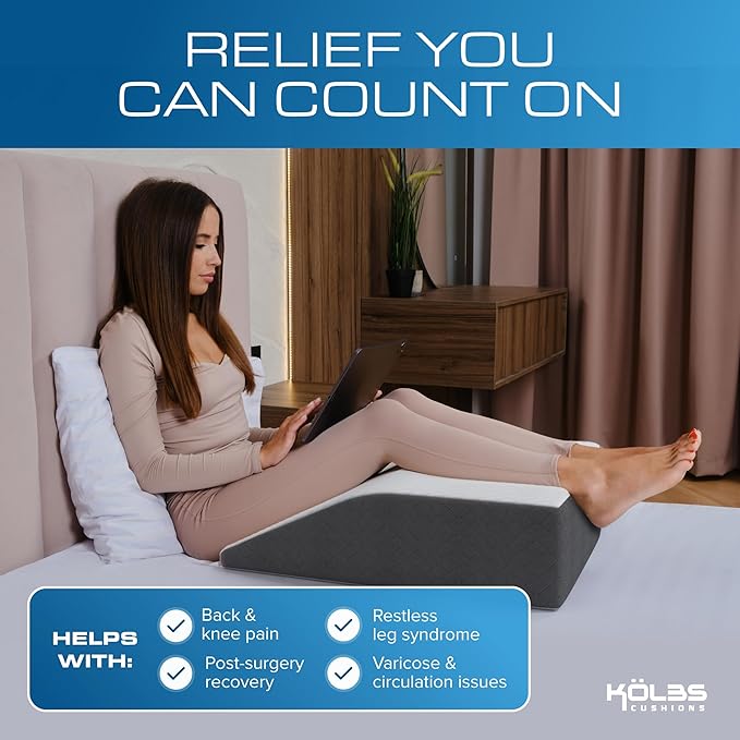 Kolbs Leg Elevation Pillow for After Surgery | Flat Top Bed Wedge Bolster - Image 5