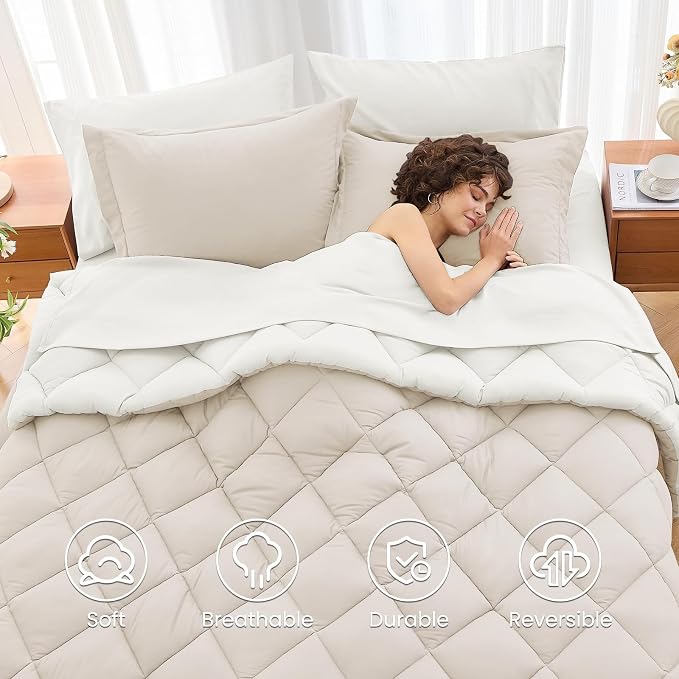 MUXHOMO 5 Pieces Twin Comforter Set, Reversible Bed in a Bag Twin Size - Image 6