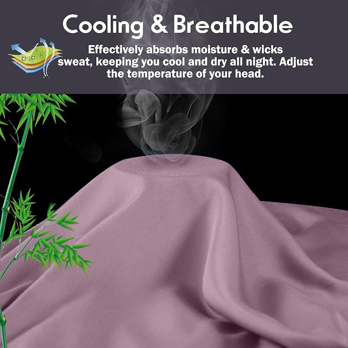 Pillowcases King Size 2 Pack, Cooling Viscose from Bamboo Pillow Cases - Image 3