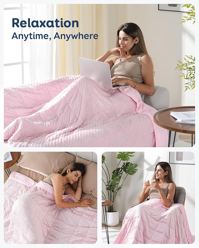 Kivik Weighted Blanket 15 lbs for Adults, Minky Dot Heavy Blankets, Microfiber - Image 5