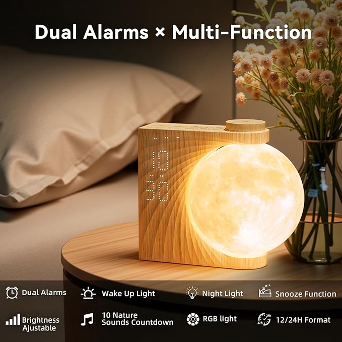 Sunrise Alarm Clocks for Heavy Sleepers, Night Lamp Clocks for Bedrooms - Image 3