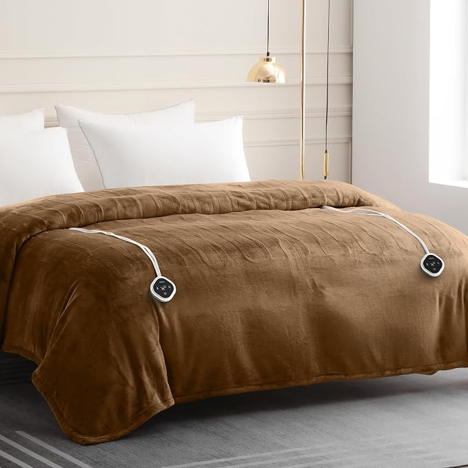 HOMLYNS LuxeHeat Heated Blanket Electric Blanket Queen Size, Soft Flannel - Image 7