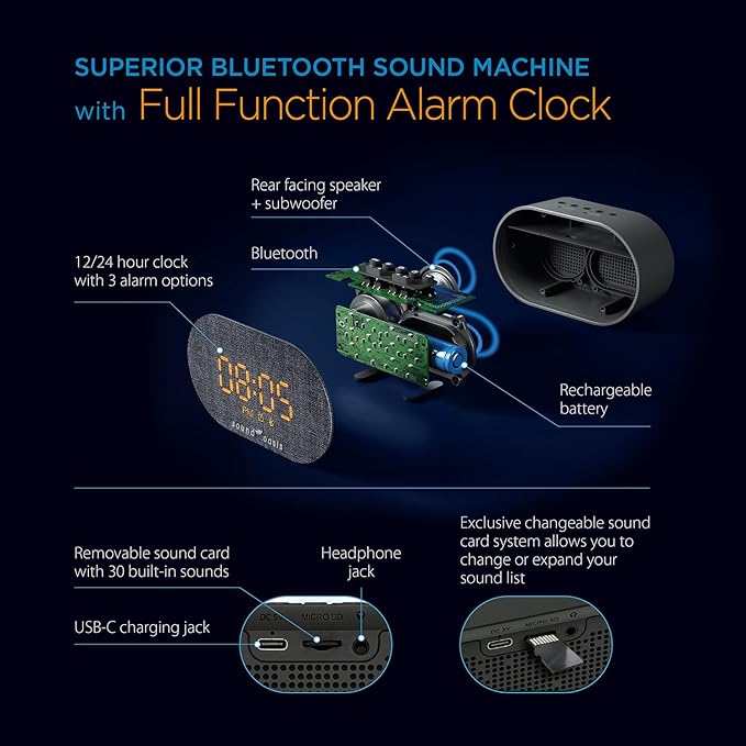 Sound Oasis® Bluetooth Tinnitus Sound Therapy System® Alarm Clock - Image 5