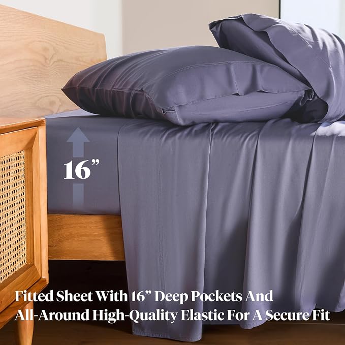 LuxClub Full Size Bed Sheets, 100% Rayon Derived from Bamboo Cooling Sheets - Image 5