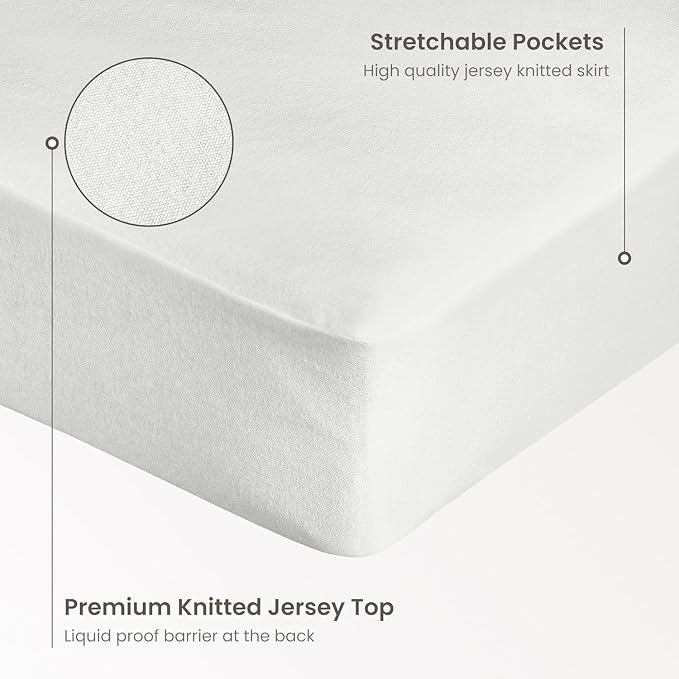 Bioweaves Organic Cotton Jersey Waterproof Crib Mattress Protector | 28" x 52" - Image 3