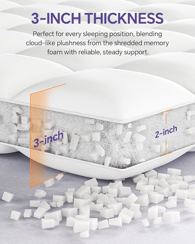 ChiXpace Dual Layer 5 Inch Memory Foam Mattress Topper King - Image 2