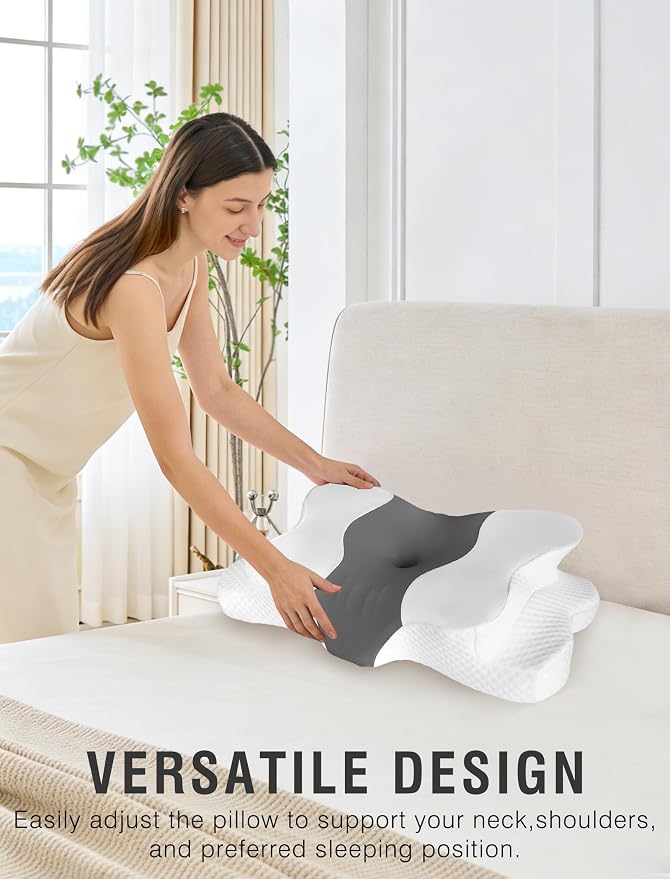 DISSA Cervical Neck Pillow for Side Sleepers Ergonomic Contour Memory Foam - Image 7