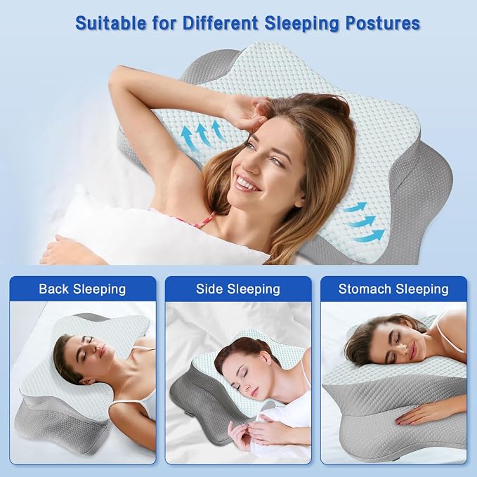 Pain Relief Cervical Pillow for Neck Support, Adjustable Ergonomic Pillow Cozy - Image 6