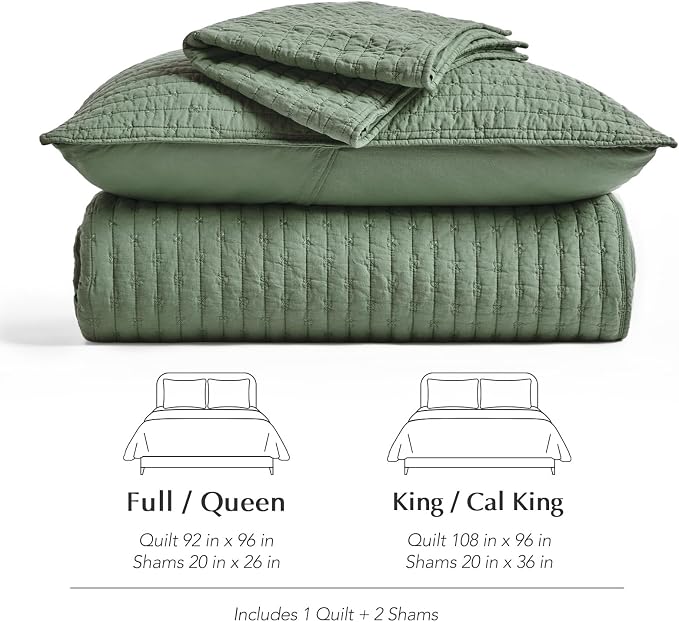 EVERGRACE Cross Stitch Pre-Washed Cotton Quilt Bedding Set King Size, Oversized - Image 9