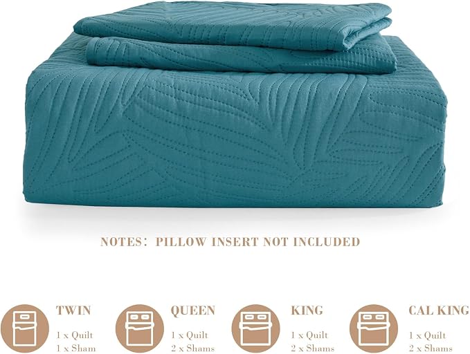 Exclusivo Mezcla Twin Quilt Bedding Set, Lightweight Teal Quilts Twin Size - Image 6