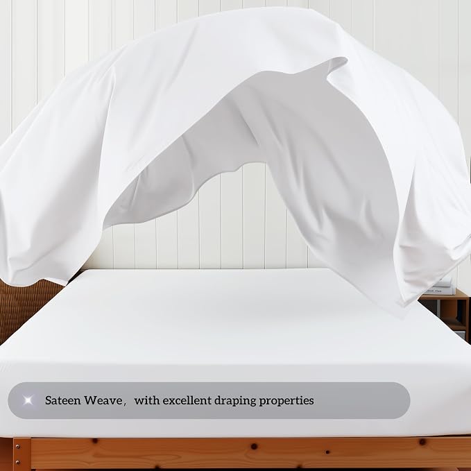 Cotton Flat Sheets Only, 600 TC 100% Cotton Flat Sheet Top Sheet Only, King - Image 9