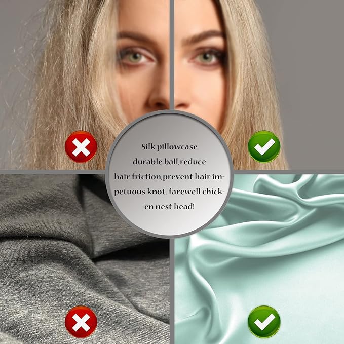 Silk Pillow Cases 2 Pack, Soft Breathable and Sliky Standard Size Pillow Cases - Image 5