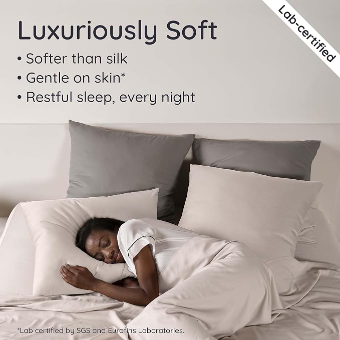 Bambaw 100% Viscose Derived from Bamboo Sheets King Size Set – 4pcs Luxury Bed - Image 4