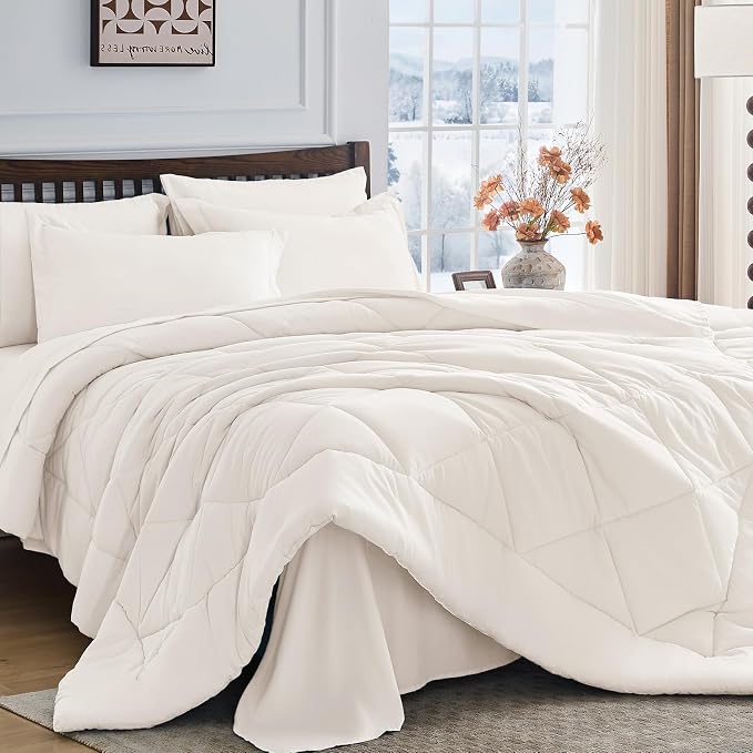 HEVUMYI Ivory Twin-XL Comforter Set by HEVUMYI