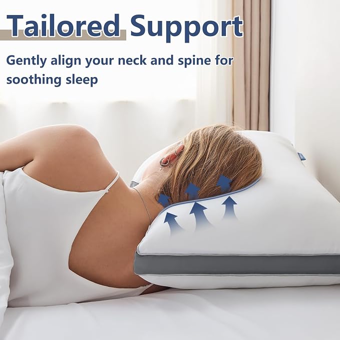 CozyLux Pillows Queen Size Set of 2, Soft Supportive 3D Down Alternative Bed - Image 3