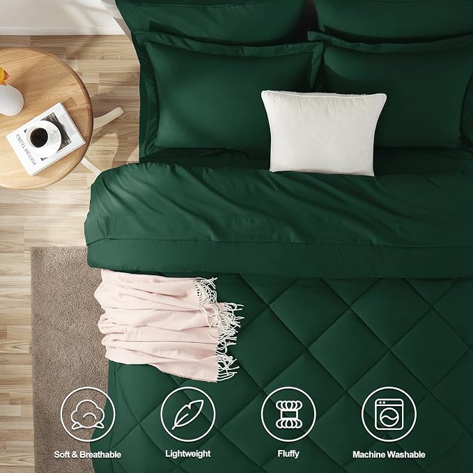 CozyLux Full Size Comforter Sets Emerald Green - Image 2