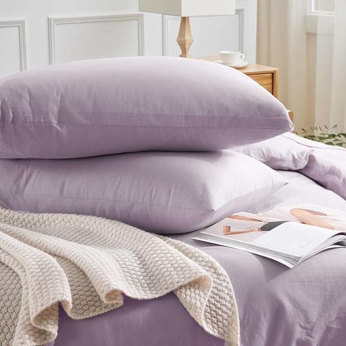 NEXHOME PRO Duvet Cover Set Queen Size Linen Feel Textured Organic Natural 100% - Image 5