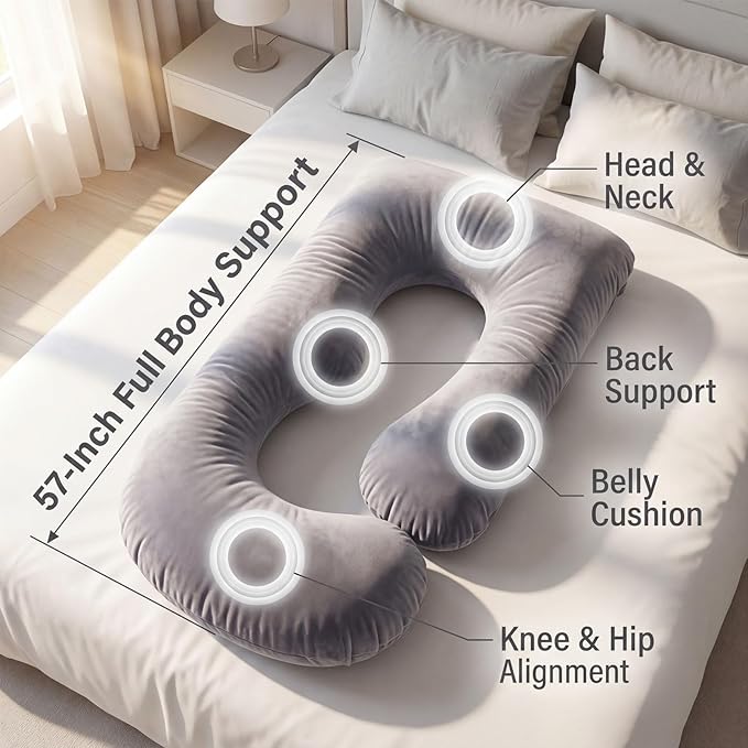 U-Shaped Full Body Pillow for Adults, Maternity Pregnancy Pillow - Image 5