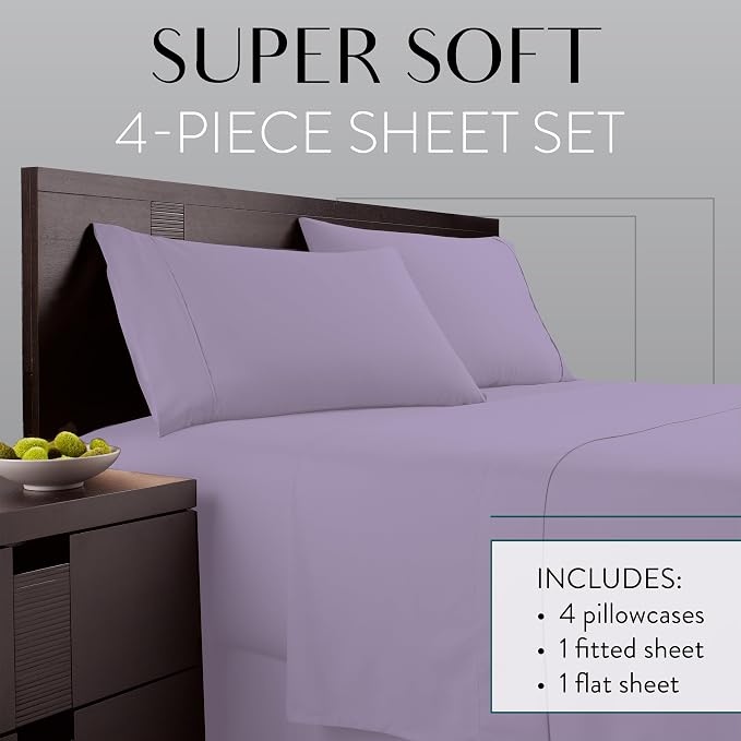 Danjor Linens Twin Bunk Bed Sheets w/ 2 Pillowcases, Lightweight Brushed - Image 2