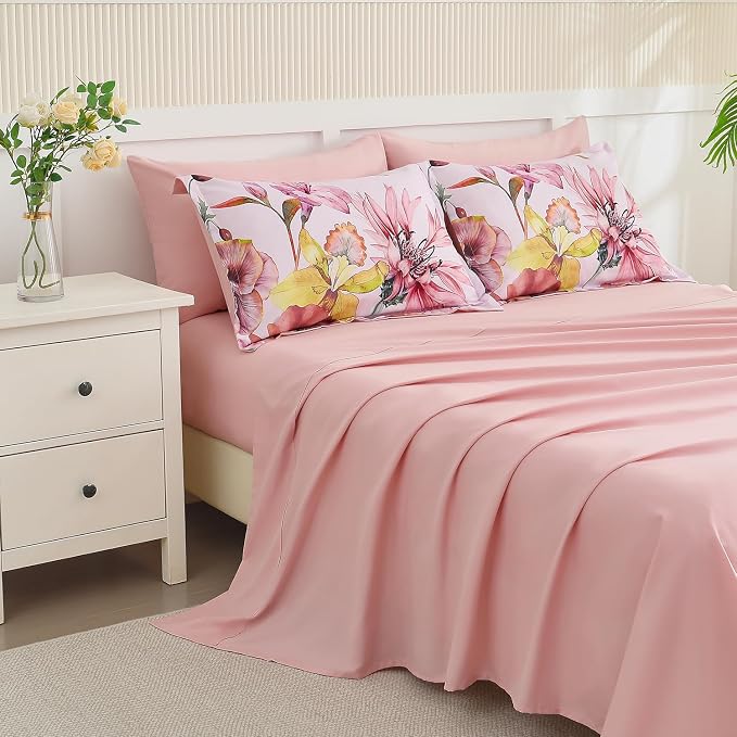 Yogeneg King Size Comforter Set 7 Piece Bed in a Bag, Elegant Floral Botanical - Image 4
