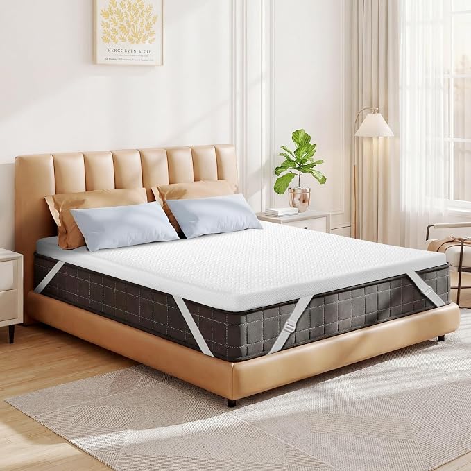 Czpalo 4 Inch Gel Memory Foam Mattress Topper King, Cooling Mattress Topper by Czpalo