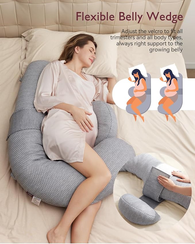 Momcozy Pregnancy Pillow, Original F Shaped Maternity Pillow - Image 4