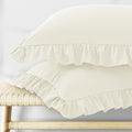 KKJIAF Ruffle Pillow Cases Standard Size Set of 2, Ruffled Pillow Covers by KKJIAF