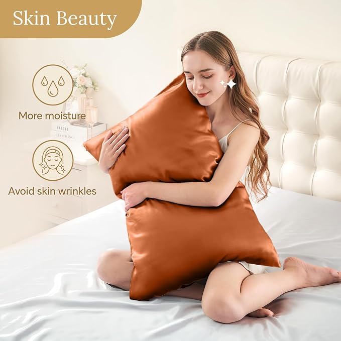 INFIIXSO Silk Pillow Cases 2 Pack Standard Size, Ultra Smooth & Soft Mulberry - Image 4