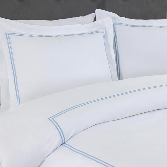 Dreamology White Duvet Cover Luxury Hotel Quality Bedding Set 100% Cotton - Image 2