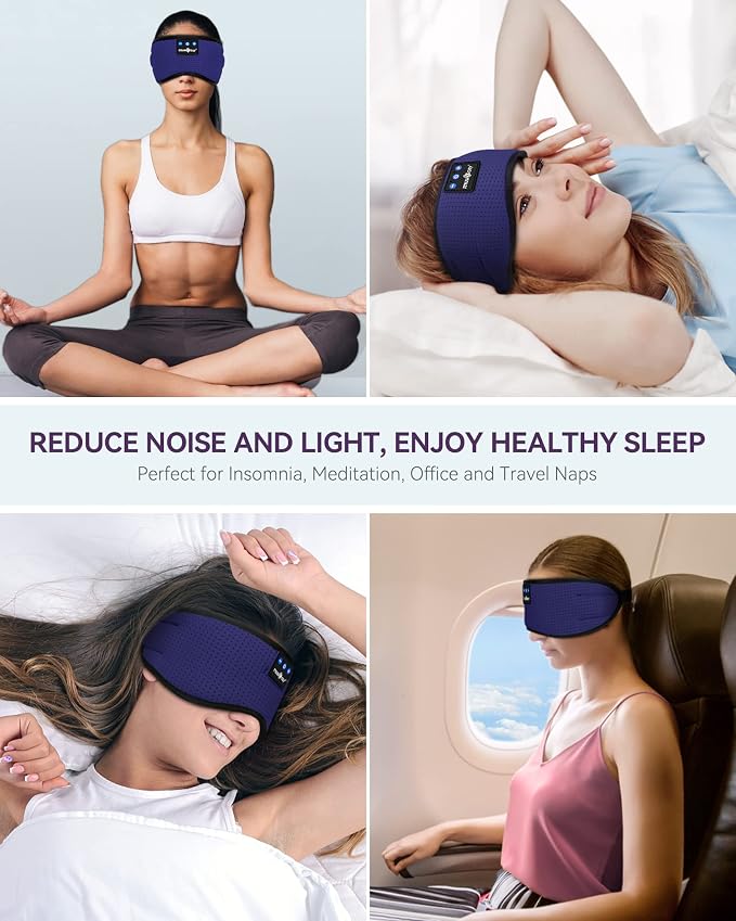 MUSICOZY Sleep Headphones Bluetooth 5.4 Headband Breathable Sleeping Headphones - Image 7