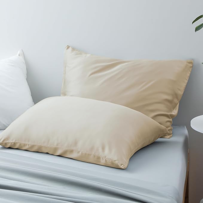 Bamboo Viscose Zippered Pillow Cases King Size Set of 2, 400 Thread Count - Image 6