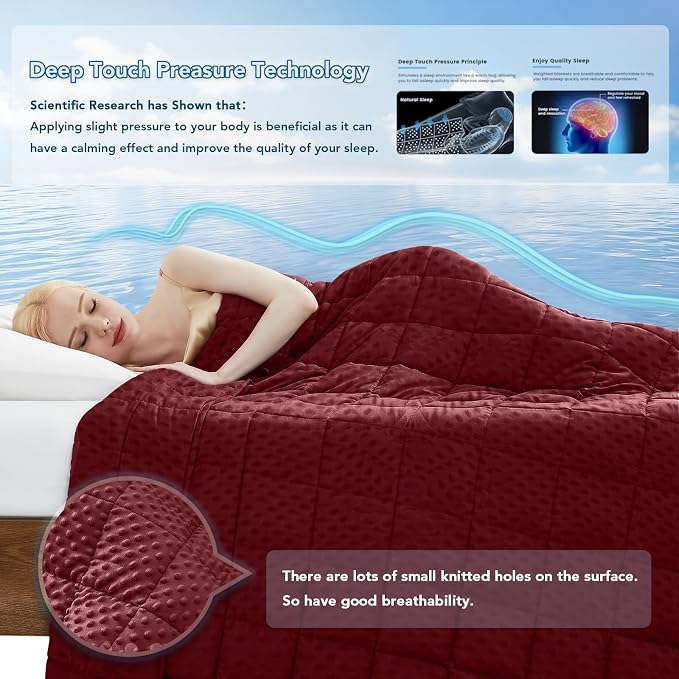 Topcee Weighted Blanket for Adults, Minky Dots Heavy Blanket for Woman - Image 3