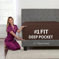 Deep Fitted Sheets King – King Size Fitted Sheet Only Deep Pocket – 21” King by DeaLuxeBedding