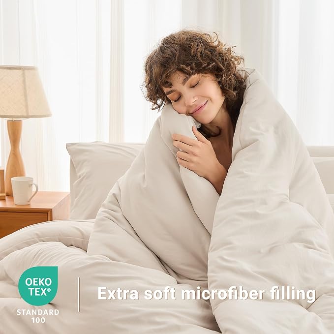 MUXHOMO 7 Pieces Full Comforter Set, Soft Bed in a Bag Full Size, All Season - Image 3