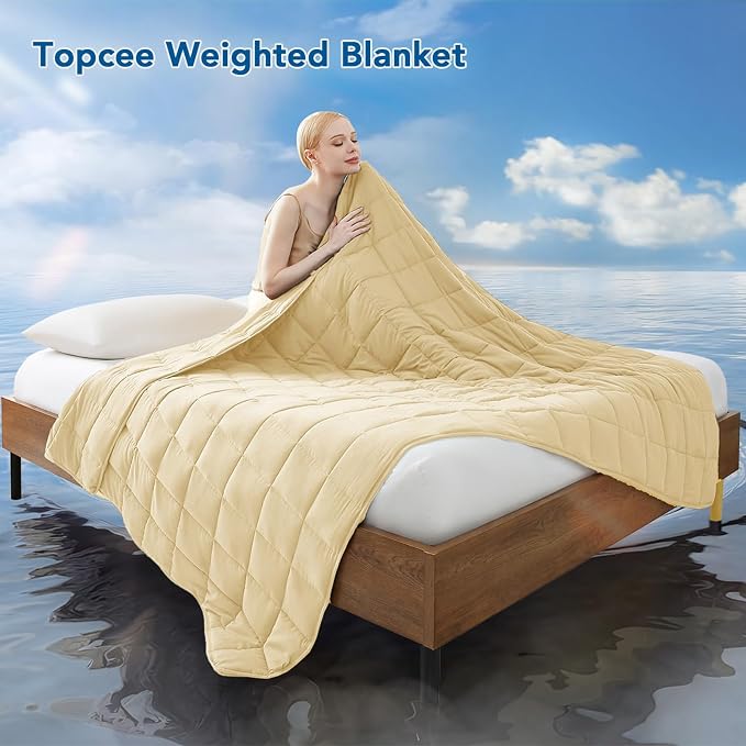 Topcee Weighted Blanket for Adults Queen Size Soft Cooling Heavy Blanket - Image 2