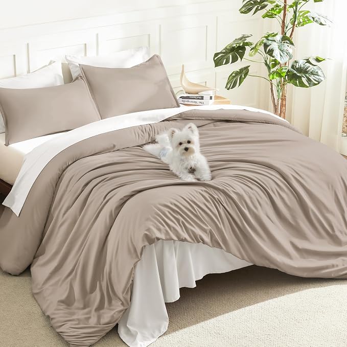 Litanika Light Coffee Comforters Oversized King Size, 3 Pieces Lightweight by Litanika