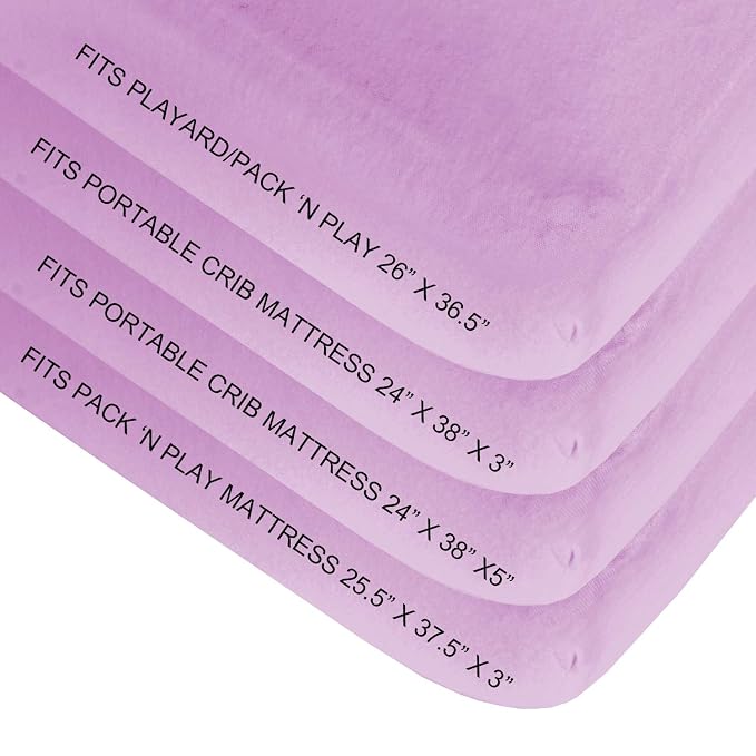 Biloban Pack and Play Sheets Fitted, 2 Pack Pack and Play Sheet Fits - Image 4