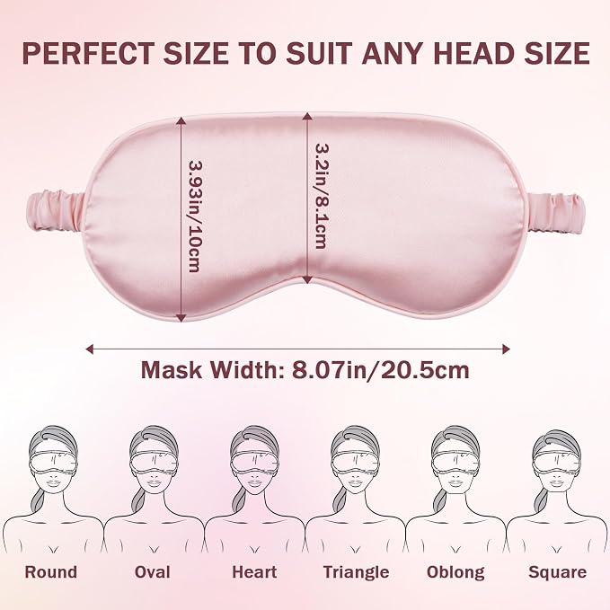 Amrules Sleep Mask Set of 2, Adjustable Silk Eye Mask - Image 2