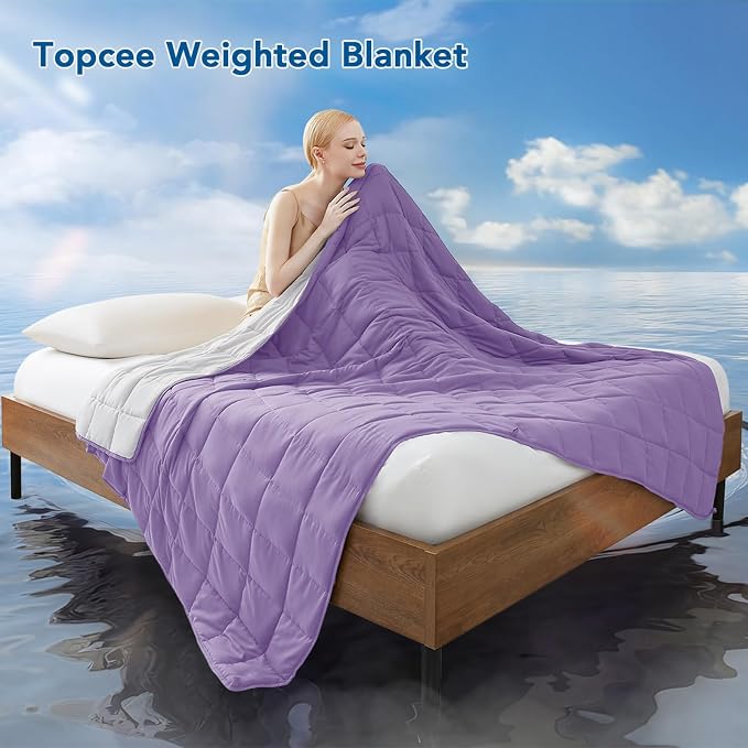 Topcee Weighted Blanket for Adults Queen Size Soft Cooling Heavy Blanket - Image 2